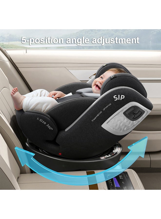 Heekin 360 Swivel i-Size Baby Car Seat with ISOFIX, for Newborn to 12 Years Old (40-150cm), Group 0+/1/2/3, Rear Facing with 5 Recline Positions - Image 4